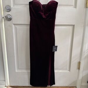Lulu's Deep Burgundy Strapless Dress
